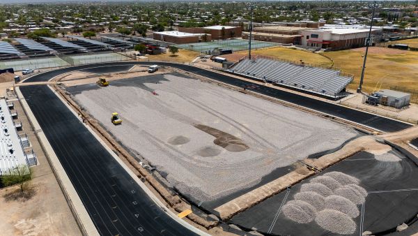 View of Sahuaro's new turf