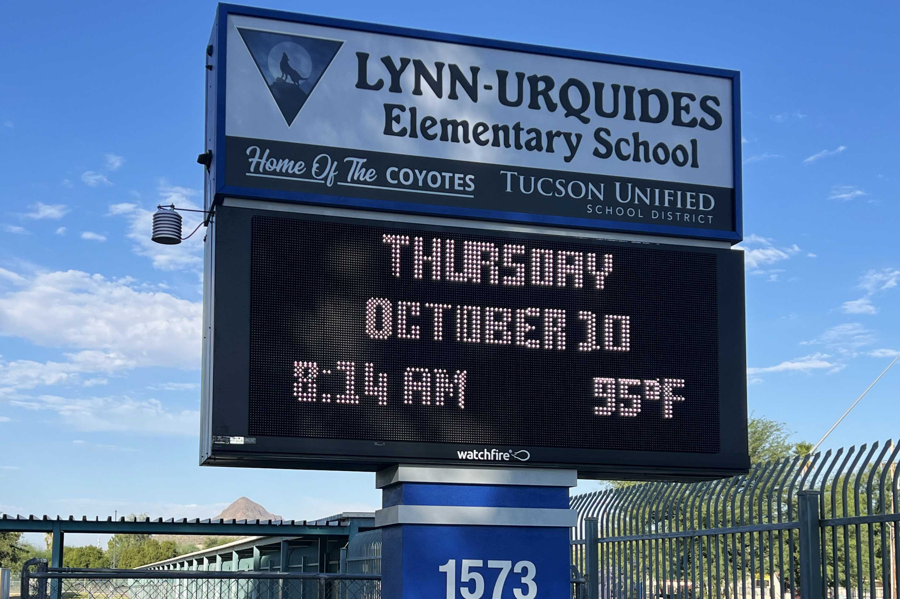 The new Lynn-Urquides Elementary School marquee