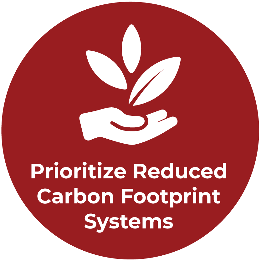 Prioritize reduced carbon footprint systems